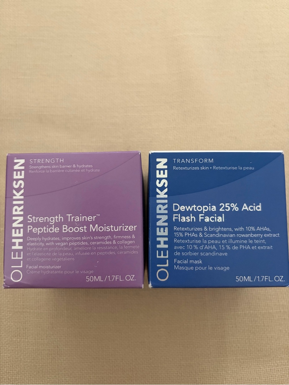 NIB Olehenriksen Skincare Duo Dewtopia Flash Facial & Strength Trainer